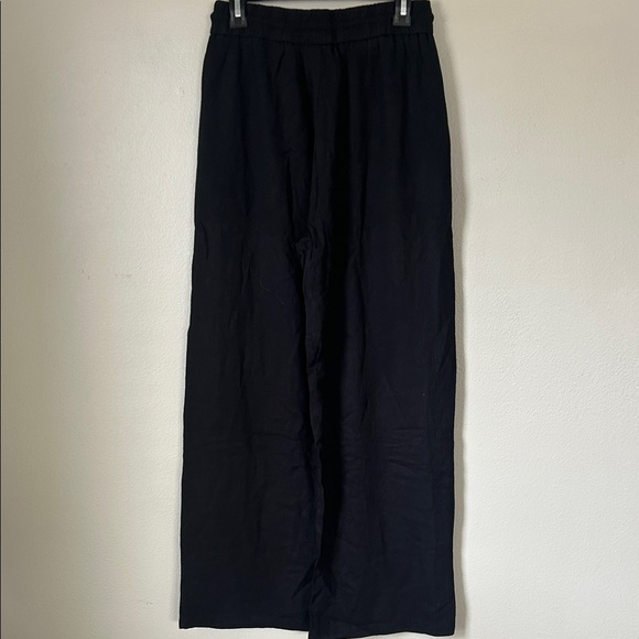 HALARA Black Wide-Leg Linen like Pants Size Small Tall - Picture 8 of 11